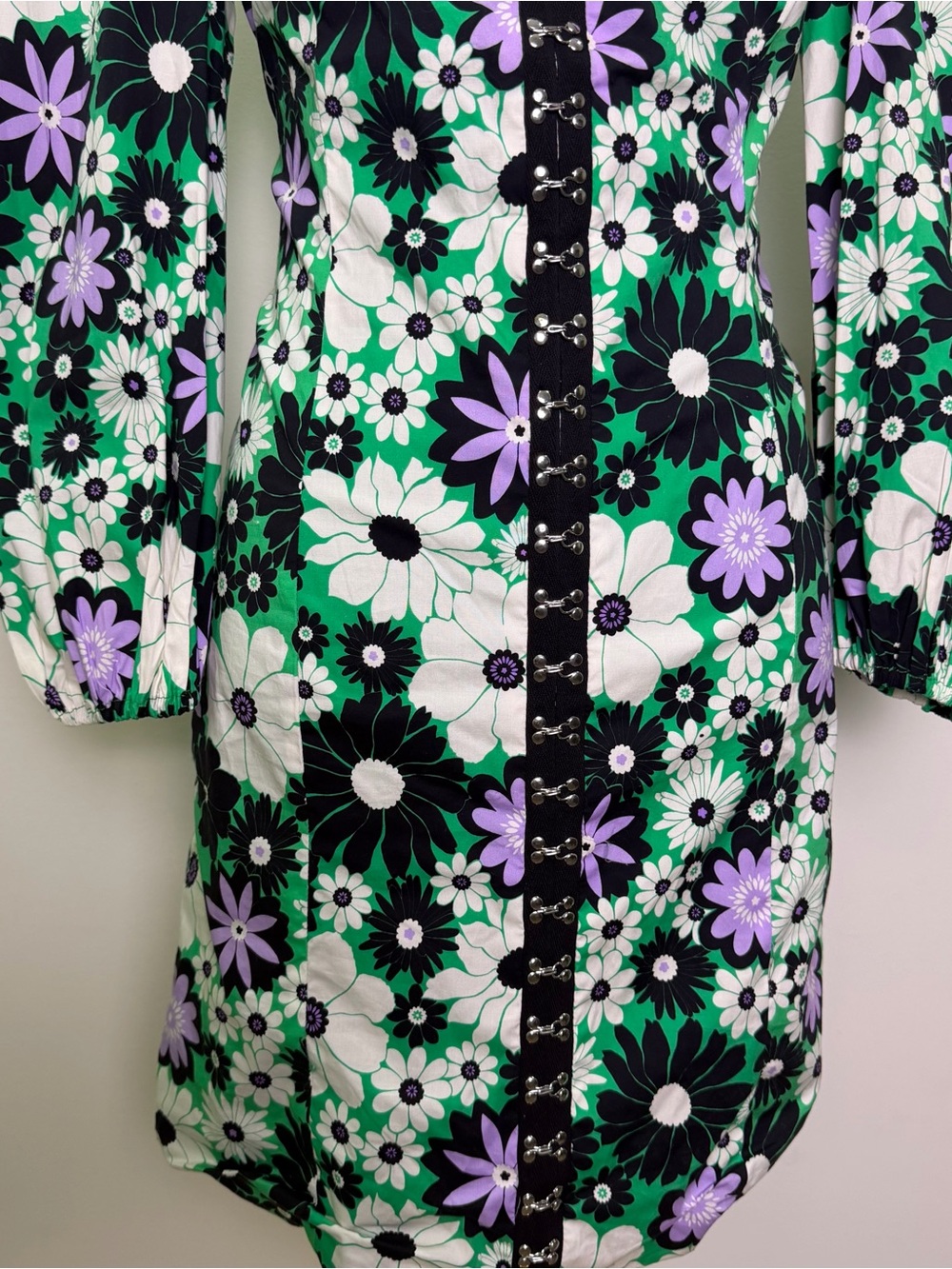 ALEXIA ADMOR Retro Floral Corset Accent Mini Dress Womens 8 - Picture 3 of 10